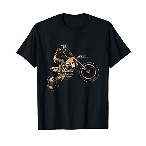 Placeholder image of a black t-shirt with a motorcycle print